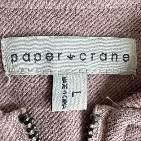 PAPER CRANE Tonal Chevron Color Block Bomber Jacket - Picture 7 of 10